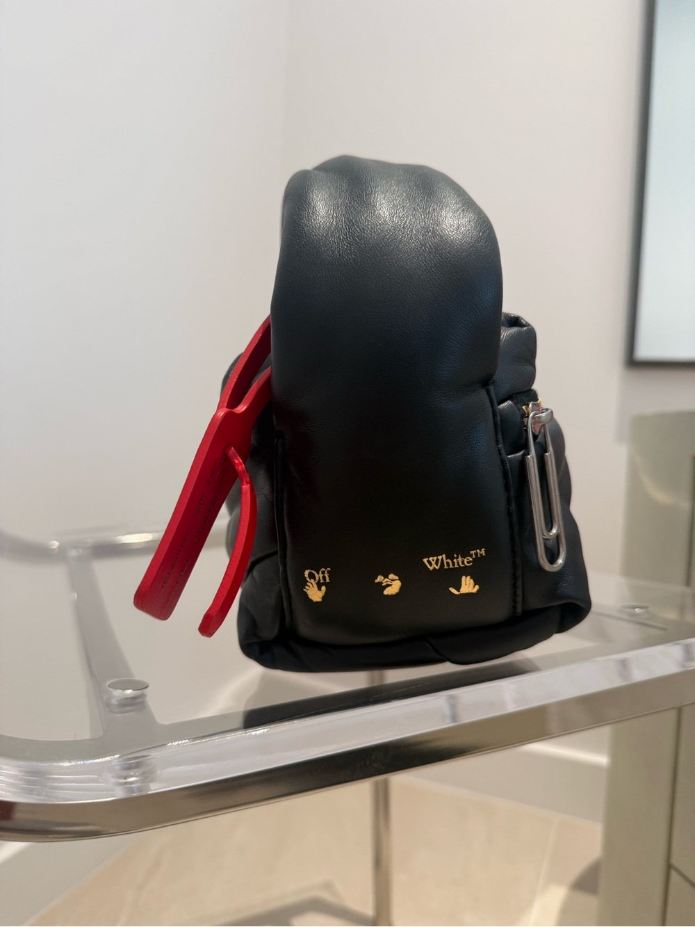 Off-White Pump Pouch with Shoulder Strap - Picture 3 of 6
